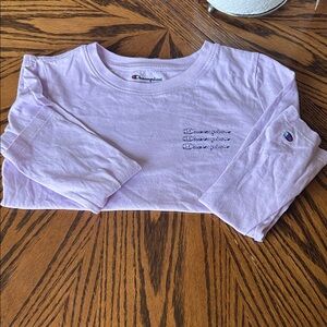Champion Kids Long Sleeve Light Purple Tee
